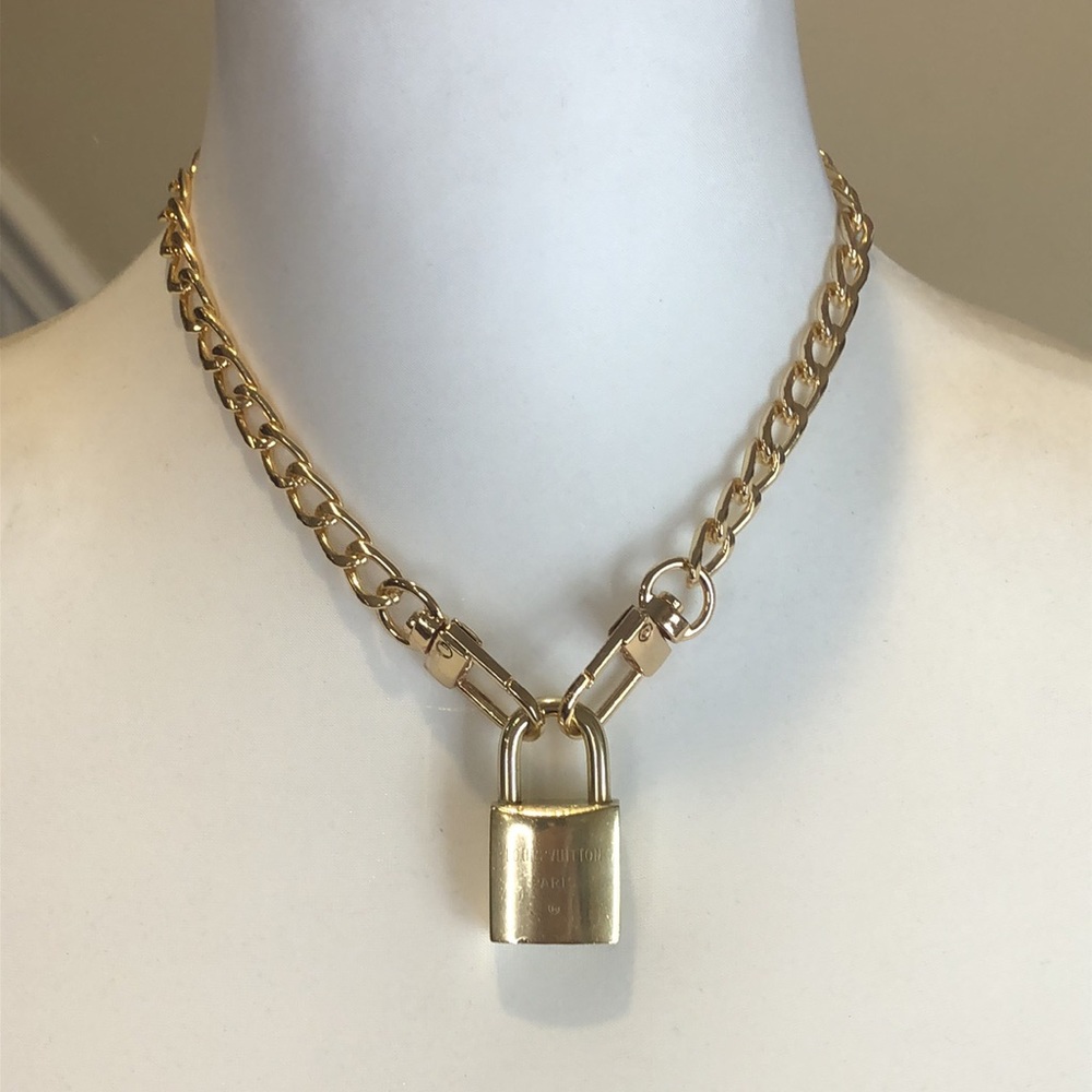 Non-Branded Gold Tone Chain Necklace For LV Lock Key 8” 16” 18” 23” 32” 42” 47” - Picture 9 of 16